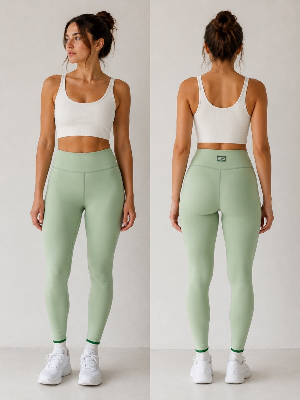 Daily Drills Sage Green High-Waist Performance Leggings